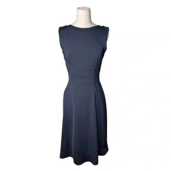 Elie Tahari Navy Sleeveless Dress Size US 4 - Picture 4 of 5